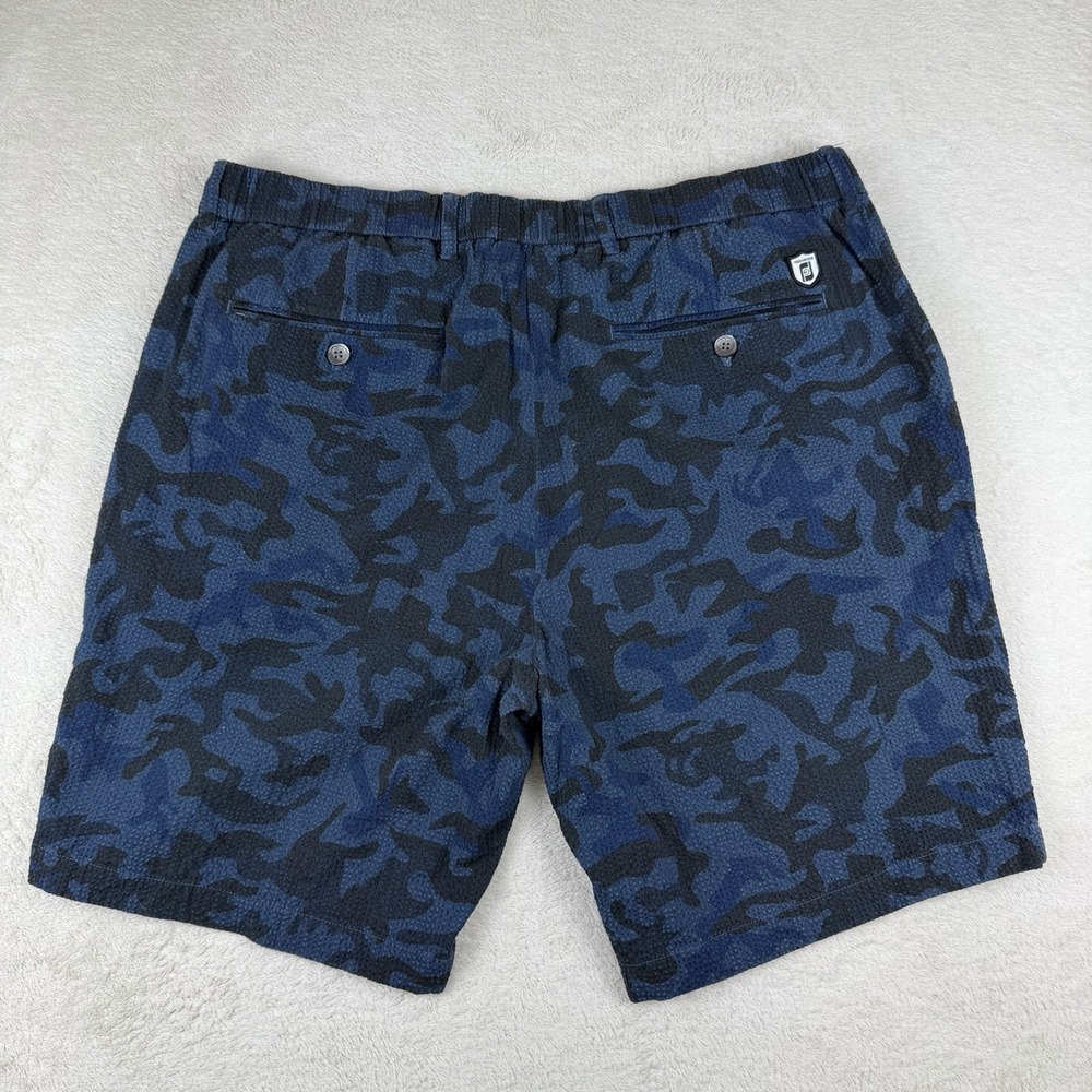 FootJoy x Todd Snyder Seersucker Golf Shorts Men's XL Stretch Designer Blue Camo - Picture 2 of 16